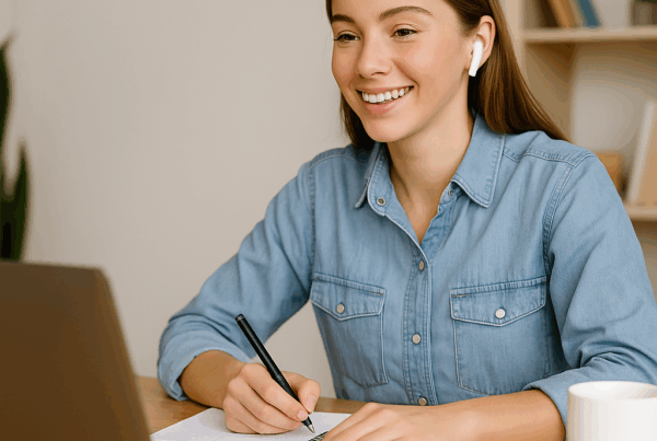 chica estudiando inglés online